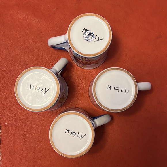 4 handmade vintage mugs Italian VIETRI pottery I still drink coffee from them! - Picture 7 of 8